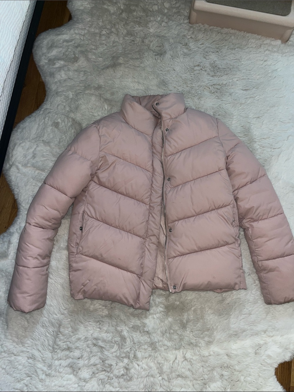 Express Blush Pink Quilted Puffer Jacket